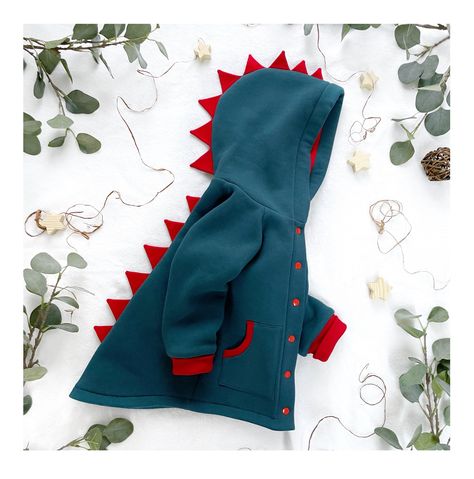 Happy to share the latest update to my #etsy shop: Baby dino dark turquoise jacket with pocket, spikes coat https://etsy.me/3YcvYvj #dinosaur #red #rockabilly #overcoat #allseasons #babyboyoutfit #unisexbabyclothing #babyboyoutfit #dinojacket Narrator Outfit, Dinosaur Cardigan, Dinosaur Jacket, Costume Dinosaure, Rex Costume, Cape Pattern Sewing, T Rex Costume, Halloween Dinosaur, Hipster Baby Clothes