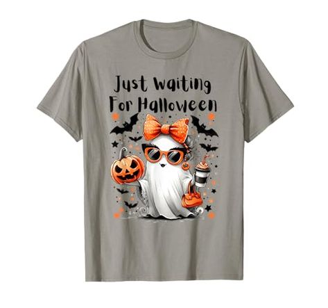 Funny Just Waiting For Halloween Spooky Ghost Summer T-Shirt Ghost Jack O Lantern, Waiting For Halloween, Ghost Png, Funny Ghost, Spooky Ghost, Halloween Shirts, Halloween Spooky, Halloween T Shirt, Halloween Ghost