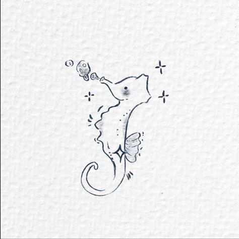 tattoos inspo, butterfly tattoo, spark tattoo, simple tattoo, thin line tattoo, seahorse tattoos, cute tattoos, animal tattoos, bubble tattoos Cute Sea Creature Tattoos, How To Draw Seahorse, Cute Seahorse Tattoo, Tiny Seahorse Tattoo, Cute Seahorse Drawing, Sea Horse Tattoos, Seahorse Doodle, Seahorse Artwork, Seahorse Drawing