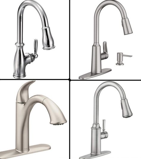 Moen Kitchen Faucet Black, Sink Faucets Kitchen, Kitchen Faucets 2023, Kitchen Faucets 2024, Kitchen Sink Faucet Ideas, Brushed Nickel Hardware Kitchen, Polished Nickel Kitchen Faucet, Kitchen Faucets Brushed Nickel, Kitchen Faucet Ideas