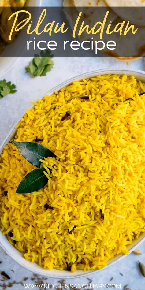 Indian restaurant style pilau rice, with a mild aromatic flavour, only takes 5 minutes longer to make than regular boiled rice. Pep up your homemade curry with this easy recipe for vibrant yellow pilau rice. #pilaurice #Indianrice Peri Peri Rice Recipe, Pilau Rice Recipe Kenya, Polynesian Rice, Tandoori Rice, Flavoured Rice Recipes, Pilau Rice Recipe, Homemade Chapati, Perfect Rice Recipe, Curry Rice Recipes