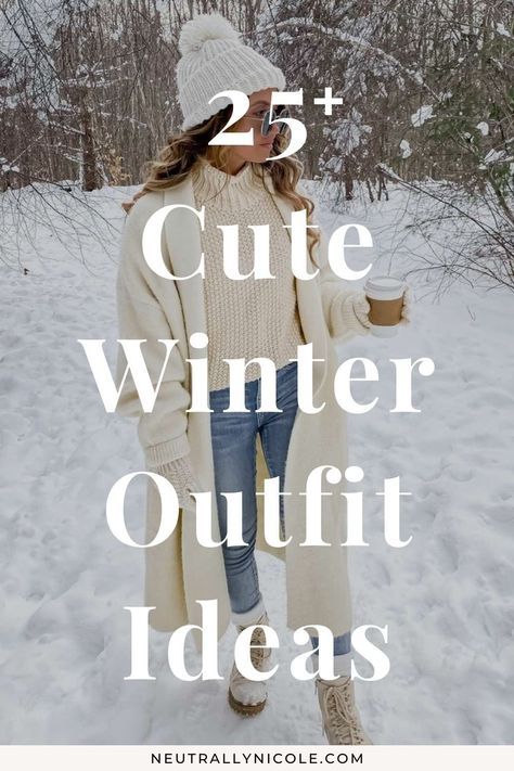 Feeling stylish and warm has never been easier! Check out my go-to collection of 60+ casual winter outfits that are on repeat in my wardrobe. From chunky knits to versatile layers, I've got all the outfit inspiration you need to stay cozy and fashionable this season. | winter outfit ideas | winter fashion | winter fashion trend | winter style | cozy style | comfy outfit | casual outfit | chic outfit | chic style | cold weather outfit | snow outfit | winter outfits cold | winter outfits Winter Fashion Ideas For Women, Womens Cozy Winter Outfits, Neutral Winter Outfits Women, Christmas Lights Outfit Ideas Winter, Casual Snow Outfits For Women, Womens Winter Outfits Cold Weather, Winteroutfits Streetstyle 2024, Cute Winter Accessories, Vermont Winter Outfit