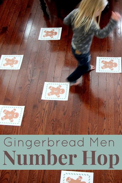 Toddler Approved!: Gingerbread Men Number Hop Gingerbread Man Unit, Gingerbread Unit, Gingerbread Man Activities, Gingerbread Activities, Christmas Lesson, Gingerbread Party, Gross Motor Activities, Christmas School, Preschool Christmas