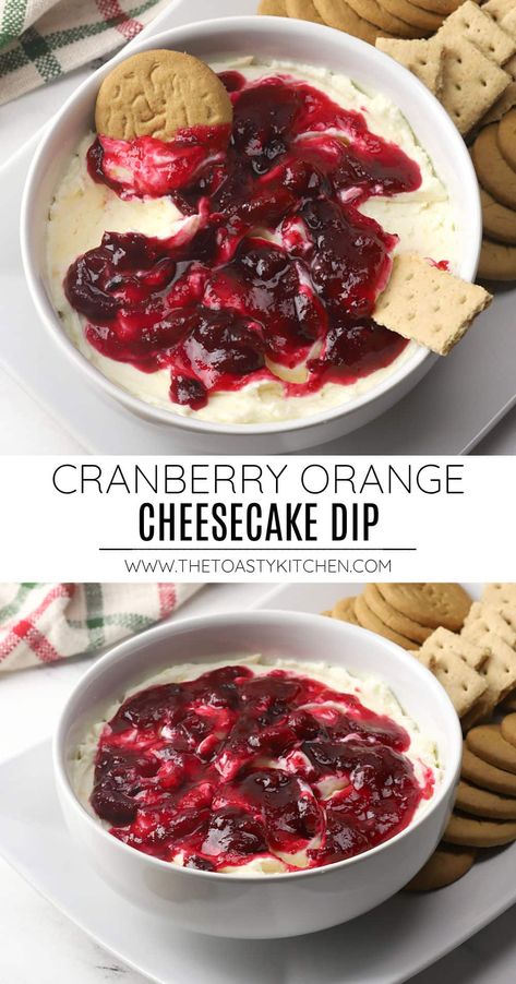 Dips With Cranberry Sauce, Appetizers With Cranberry Sauce, Orange Cranberry Sauce Recipes, Desserts With Cranberry Sauce, Cranberry Sauce Desserts, Cranberry Sauce Cream Cheese Dip, Cranberry Poppers, Cranberry Orange Cheesecake Recipes, Cranberry Dips