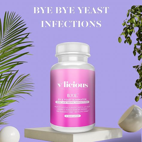 Swipe left on yeast infections with B.Y.E boric acid suppositories. Your BFF for staying fresh, balanced and fabulous 💜💜 Boric Acid Suppositories, Boric Acid, Yeast Infections, Stay Fresh, Yeast, Quick Saves