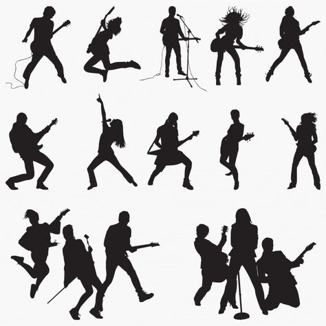 Rock Star Silhouette, Rockstar Silhouette, Rockstar Illustration, Rockstar Character, Rockstar Drawing, Music Logo Inspiration, Punk Rock Art, Character Silhouette, Rock Star Theme