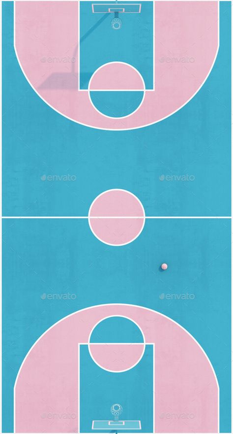 Basketball Court Aerial View, Pink Basketball Court, Blue Basketball Court, Basketball Court Illustration, Basketball Mural, Basketball Court Design, Nba Basketball Court, Basketball Background, Pink Basketball