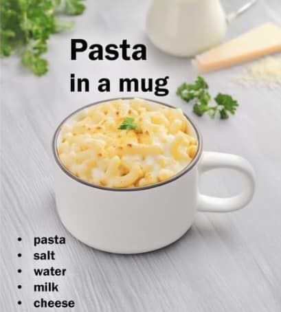 Non-GMO & Organic Recipe Box | **Pasta in a mug** | Facebook Pasta In A Mug, Roasted Red Pepper Alfredo, Best Spaghetti Sauce, Salt Recipes, Macaroni Pasta, No Salt Recipes, Mug Recipes, Elbow Macaroni, In A Mug