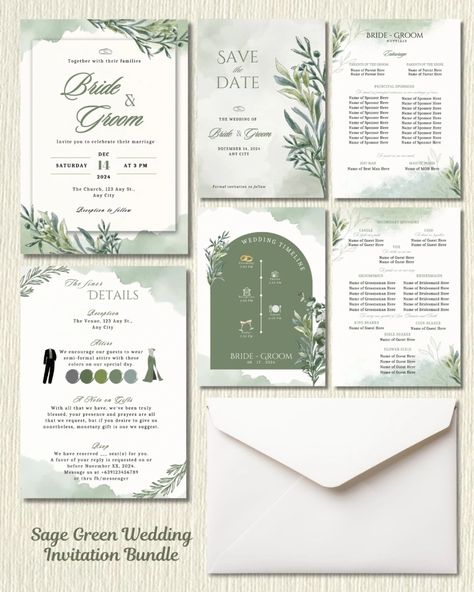 Sage Green 💚 Will be posting this asap on Raket. You can also message me to avail. #weddings #wedding2025 #wedding2024 #wrddinginvitations #weddinginspiration #invitationdesign #invitationtemplate #sagegreen #sagegreenwedding #greenerywedding #weddingtemplate Sage Green Wedding, Event Ideas, Greenery Wedding, Wedding Templates, Message Me, Invitation Design, Bride Groom, Sage Green, Invitation Template