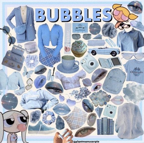 Bubbles Inspired Outfit Powerpuff, Bubbles Powerpuff Girls Aesthetic Outfit, Bubbles Outfit Powerpuff, Bubbles Powerpuff Costume, Power Puff Costume, Powerpuff Girls Halloween Costume, Bubbles Powerpuff, Power Puff Girls Bubbles, Sky Blue Outfit