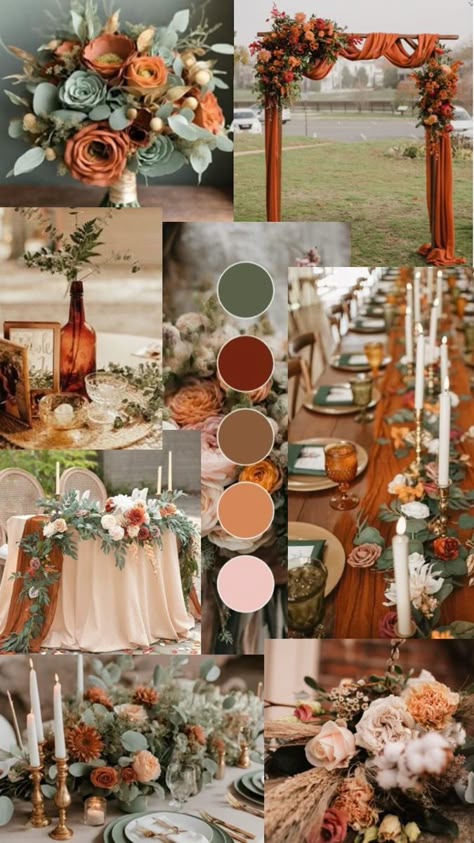 Fall Wedding Tables, Wedding Color Pallet, Rustic Style Wedding, Wedding October, Earthy Wedding, Dream Wedding Decorations, Boda Mexicana, Wedding Themes Fall, 2025 Wedding