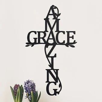 New Items | See What’s New at Collections Etc. Wood Cross Wall Art, Amazing Grace Cross, Wood Wall Cross, Cross Wall Art, Planet Love, Cross Wall, Wall Cross, Wood Cross, Decorative Wall Plaques