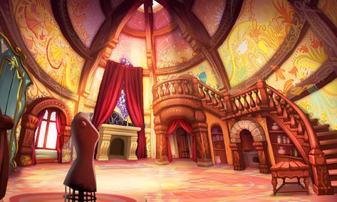 Rapunzel Fortress Room Tangled Room, Rapunzel Room, Rapunzel Castle, Tangled Concept Art, Tangled Tower, Rapunzel Tower, Epic Mickey, Fairy Village, Tangled Series