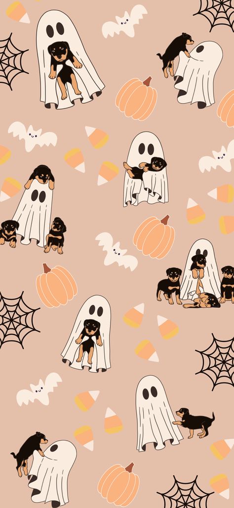 cute fall aesthetic wallpaper with dogs Halloween Backgrounds For Phone, Spooky Time Wallpaper, Cute Dog Halloween Wallpaper, Halloween Animal Wallpaper, Wallpaper Backgrounds Aesthetic Halloween, Spooky Dog Wallpaper, Dog Halloween Background, Dog Fall Wallpaper, Dog Ghost Wallpaper