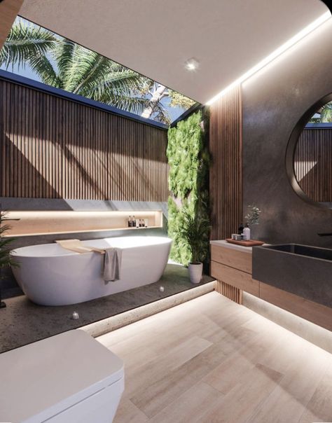 Bathroom With Sunroof, Moderne Have, Indoor Outdoor Bathroom, Star Gazing, Ceiling Ideas, Outdoor Bathrooms, Bathroom Design Decor, Toilet Design, Bathroom Design Luxury