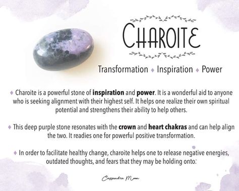 Charoite Meaning, Crystal Seashells, Healing Crystals For You, Understanding Emotions, Gemstone Properties, Magical Stones, Crystals Healing Properties, Spiritual Crystals, Gemstone Meanings