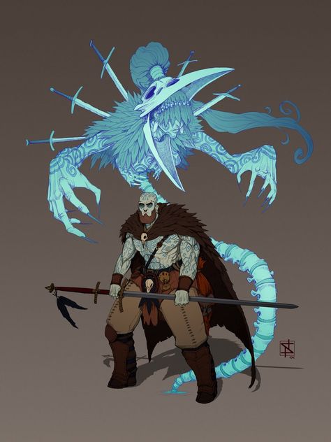 Dnd Ancestral Guardian Barbarian, Dnd Totem Barbarian, Ancestral Barbarian, Dnd Summoner, Summoner Art, Totem Barbarian, Ancestral Guardian, Dnd Barbarian, Barbarian Dnd