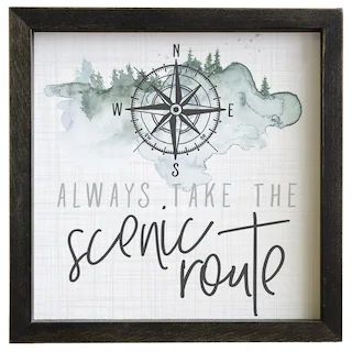 SimplySaidSheila - Etsy Compass Mountain, Always Take The Scenic Route, Adventure Decor, Frame Sign, Mountain Decor, Forest Decor, Rustic Wood Frame, Beach Wall Decor, Lodge Decor