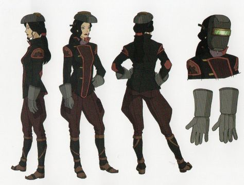 Korra Outfits, Hiroshi Sato, Lauren Montgomery, Avatar Cosplay, Asami Sato, Captain America Movie, Her Personality, Korra Avatar, Character Model Sheet