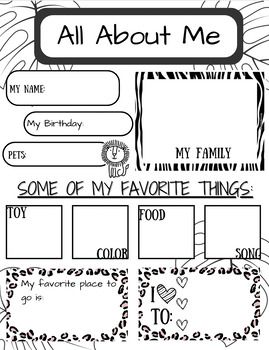 Get ready to go wild with your "All About Me" page by giving it a jungle-inspired makeover! All About Me Jungle Theme, Jungle Activities For Kindergarten, Baby Jungle Theme, All About Me Page, Jungle Activities, About Me Template, About Me Page, Jungle Baby, All About Me