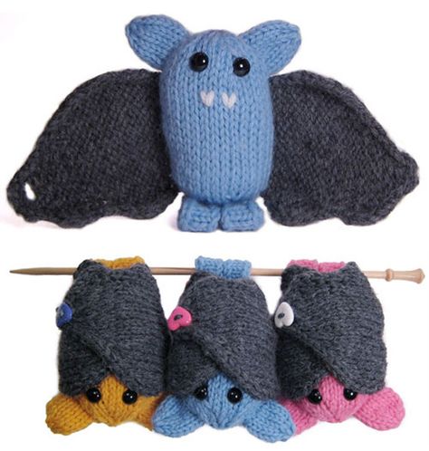 Knitted Bat, Halloween Knitting, Bat Pattern, Cute Bat, Quick Knits, Knitted Animals, Knitted Wit, Crochet Motifs, Free Knitting Pattern