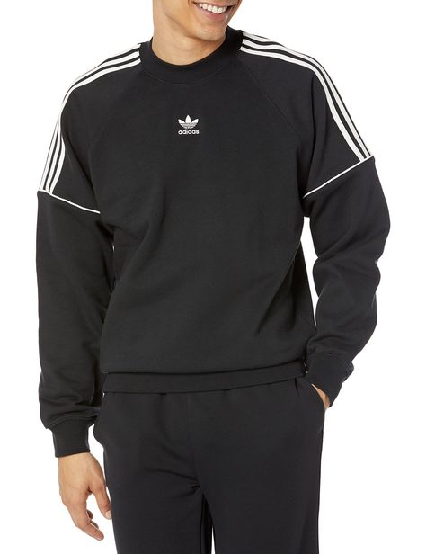 Adidas Crew Neck Sweatshirt For Sports, Adidas Crew Neck T-shirt For Sports Season, Adidas Sweatshirt Mens, Adidas Streetwear Crew Sweatshirt, Adidas Breathable Crew Neck T-shirt, Black Adidas Logo Long Sleeve Sweatshirt, Adidas Sweatshirt, Alt Outfits, Adidas Originals Mens