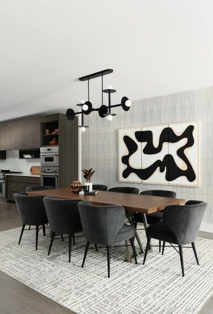 Masculine Dining Room, Modern Brownstone, Chicago Brownstone, Creative Dining Table, Wall Decor Dining Room, Walnut Dining Room, Dining Room Design Ideas, Christmas Dining Table Decor, Dining Room Industrial