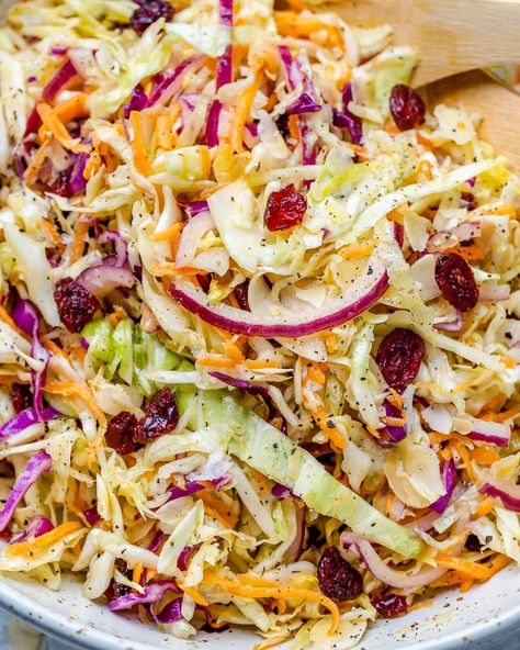 Rachel’s Holiday Slaw | Clean Food Crush Rachel’s Holiday Slaw, Clean Food Crush Rachel Maser Week 1, Holiday Slaw, Clean Food Crush Recipes, Mediterranean Sides, Sweet Dressing, Christmas Salad, Side Salads, Clean Eating Salads