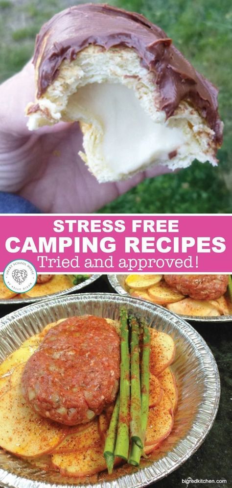 Are you going camping this summer? Here are 18 unique breakfast, lunch, dinner, drink, and dessert recipes from Smart School House for campers. These are simple and delicious! Even if you aren't going camping, use some of these recipes at a backyard barbecue. Campfire Eclairs, Camping Meal Planning, Camping Snacks, Camping Dinners, Food Summer, Easy Camping Meals, Going Camping, Summer Corn Salad, Summer Corn