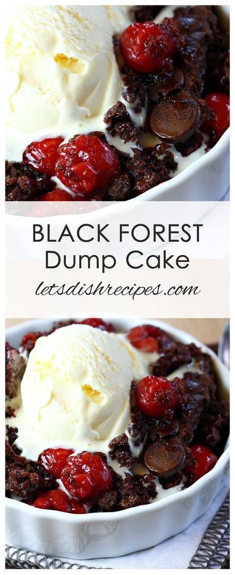 Black Forest Dump Cake, Hospitality Meals, Cherry Dump Cake, Pie Fillings, Dump Cake Recipe, Dessert Oreo, Dump Cakes, Camp Food, Tasty Desserts