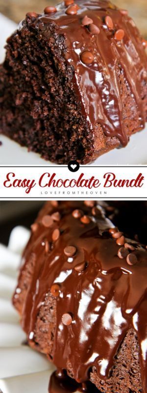 This rich and moist chocolate cake recipe always gets rave reviews! A chocolate bundt cake, that starts from a cake mix, is quick enough to make on a weeknight but delicious enough for special occasions. #cake #chocolatecake #bundtcake #bundt #cakerecipe #chocolatebundtcake #ganache Hersheys Chocolate Cake Recipe, One Bowl Chocolate Cake Recipe, Bunt Cake Recipe, Hershey Chocolate Cakes, Hershey Recipes, Easy Bundt Cake, Chocolate Bundt, Chocolate Pound Cake, Homemade Chocolate Cake