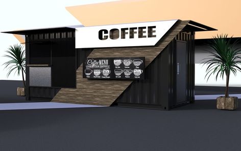 Entry #40 by goalexxago for Drive-Thru Container Cafe Restaurant | Freelancer Shipping Container Drive Thru, Container Drive Thru, Cafe Drive Thru, Coffee Shop Drive Thru, Drive Thru Design, Drive Thru Coffee Shop, Coffee Shop Designs, Shipping Container Cafe, Container Coffee Shop