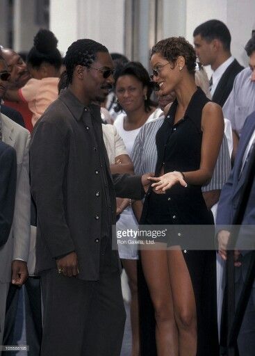 Eddie and Nicole Mitchell Murphy, during Eddie's Honoring with a Star on the Hollywood Walk of Fame, 1996. Nicole Mitchell, Nicole Mitchell Murphy, Nicole Murphy, Eddie Murphy, 90s Models, Hollywood California, Hollywood Walk Of Fame, Walk Of Fame, In Hollywood