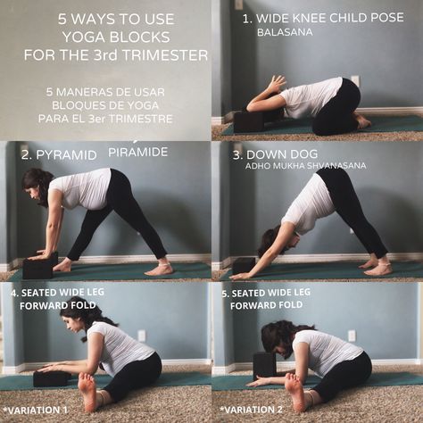 5 ways to use yoga blocks for the 3rd trimester 3rd Trimester Yoga Stretches, 3rd Trimester Stretches, 3rd Trimester Yoga, Third Trimester Yoga, Pregnant Yoga, Yoga Web, 3rd Trimester Pregnancy, Prenatal Yoga Poses, Pregnancy Yoga Poses