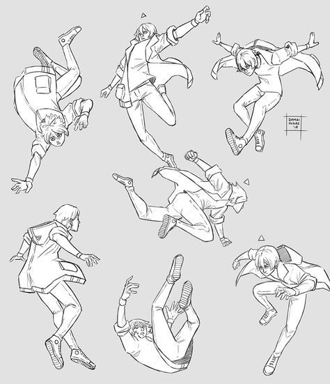 Male Floating Poses Drawing, Papers Flying In The Wind, People Falling Reference Poses, Flying Dynamic Poses, Someone Falling Backwards Reference, Scolding Pose, Floating In Air Pose, Male Flying Pose Drawing, Jumping Down Pose