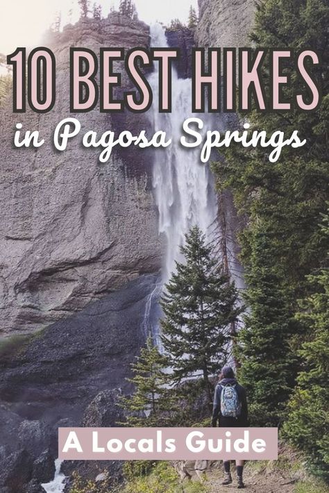 This Pagosa Springs hiking guide will give you everything you need to know about hiking trails and how to get to them in the Pagosa Springs area from a locals perspective. Pagoda Springs Colorado, Pagosa Springs Colorado Winter, Colorado Roadtrip, Colorado Honeymoon, Colorado Family Vacation, Colorado Hiking Trails, Pagosa Springs Colorado, Travel Colorado, Colorado Trip