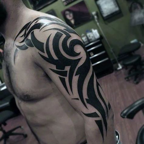 Tribal Tattoos: A Complete Guide With 85 Images - AuthorityTattoo Rose Tattoo Black, Tattoos Arm Mann, Stammestattoo Designs, Tattoo Bras Homme, Fox Tattoo Design, Halloween Flash, Tato Lengan, Wild Tattoo, Irezumi Tattoos