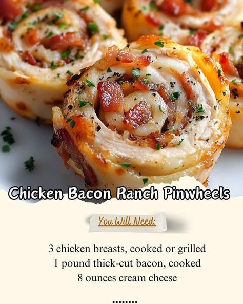 Gordon Ramsay | Chicken Bacon Ranch Pinwheels 🍗🥓🧀 | Facebook Chicken Bacon Ranch Pinwheels, Bacon Ranch Pinwheels, Ranch Pinwheels, Bacon Ranch Dip, Chicken Ranch, Bacon Dip, Pinwheel Recipes, Bacon Wrapped Chicken, Chicken Bacon Ranch