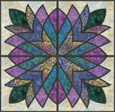 Cleopatra’s Fan Quilt Pattern, Cleopatra Fan Quilt Pattern, Cleopatra Fan Quilt, Fan Quilt Pattern, Cleopatras Fan Quilt, Fan Quilts, Fan Quilt, Stained Glass Quilt, Quilt Square Patterns