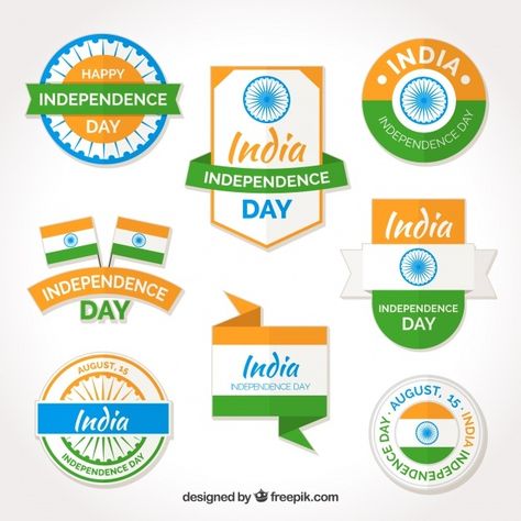 Collection of india independence day sti... | Free Vector #Freepik #freevector #vintage #design #badge #flag Independence Day Stickers, Badges Diy, Indian Independence Day, Hindu Wedding Cards, Independence Day India, Shortcut Keys, India Independence, Day Stickers, Shapes Worksheets