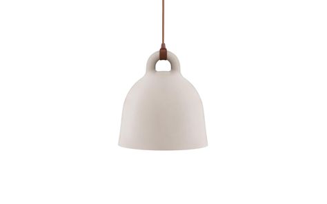 Bell Lamp medium | A robust and minimalistic ceiling lamp in matte grey Normann Copenhagen Bell Lamp, Lamp In The Kitchen, Bell Lamp, White Canopy, Practical Lighting, Office Environment, Bell Pendant, Normann Copenhagen, Suspension Light