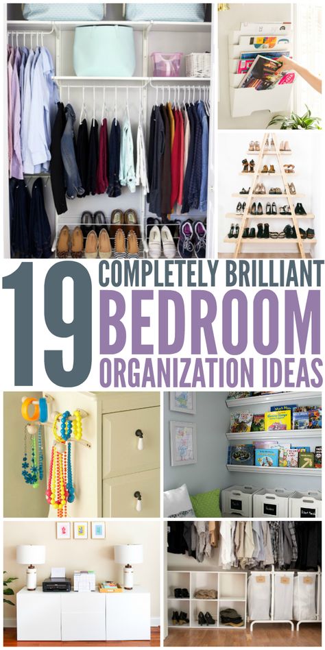 Bedroom Organization Ideas, An Organized Home, Organizar Closet, Small Bedroom Organization, Room Organization Bedroom, Bedroom Organization, Organized Home, Organisation Hacks, غرفة ملابس