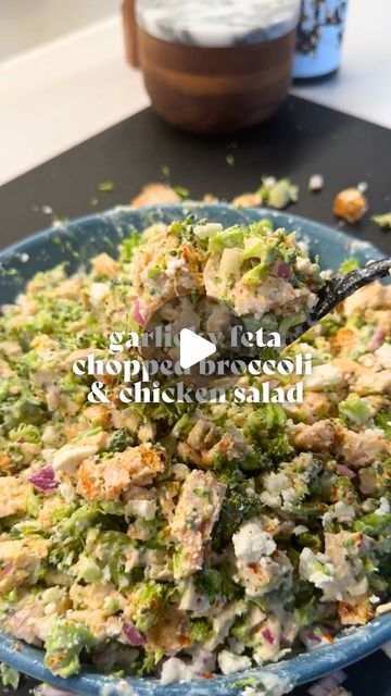 Arash Hashemi on Instagram: "@SHREDHAPPENS GARLICKY FETA BROCCOLI CHICKEN SALAD  With over 50 MILLION views, this is without a doubt a favorite amongst anyone who’s tried it. . This is one of those easy meals that packs a ton of protein, flavor, and its super easy to prep in advance . You can serve this as is, on top of toasted sourdough bread, crackers, or even inside lettuce cups. The ratios below are what worked for me - you can adjust however way you wish. . Here is how to make it: . 1.Lets start with the sauce. This is super easy, but it does take time in the oven if you are using garlic confit. You can either use 4tbsp already roasted garlic or 4-5 tbsp garlic confit. If making confit, just add 1/3 to 1/2 cup garlic cloves to a small ramekin, fill to the top with olive oil, cover it, Rotisserie Chicken Feta Recipes, Fried Feta Nourish Bowl, Garlic Feta Broccoli Chicken Salad, Broccoli Chicken Salad, Garlicky Feta Broccoli Chicken Salad, Herby Feta Lemon Chicken, Greek Chicken With Cucumber Feta Salad, Raw Onion, Broccoli And Chicken