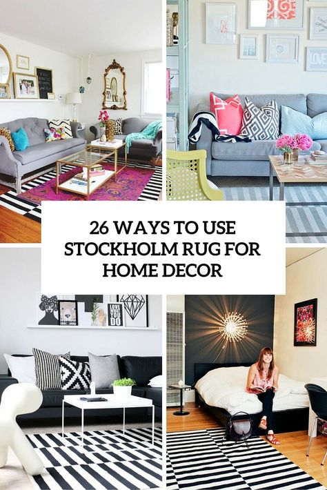 26 Ways To Use IKEA Stockholm Rug For Home Decor - DigsDigs Ikea Stockholm Rug Bedroom, Stockholm Rug Living Room, Stockholm Rug Ikea, Ikea Stockholm Rug, Ikea Carpet, Stockholm Rug, Trofast Ikea, Ikea Playroom, Storage Entryway