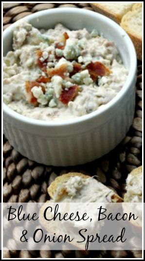 Blue Cheese, Bacon, & Onion Spread - easy spread, dip, and homemade appetizer recipe. SnappyGourmet.com Blue Cheese Spread, Appetizers Easy Dips, Blue Cheese Recipes, Dip Recipes Appetizers, Homemade Appetizer, Quick And Easy Appetizers, Spread Recipes, Cheese Spread, Finger Food Appetizers