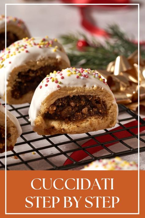 Italian Date Cookies, Italian Cuccidati, Cuccidati Cookies Recipe, Cuccidati - Sicilian Fig Cookies, Pear Cookies Recipes, Sicilian Cookies Recipes, Traditional Italian Christmas Cookies, Italian Fig Cookies Cucidati, Cucidati Cookies Recipe