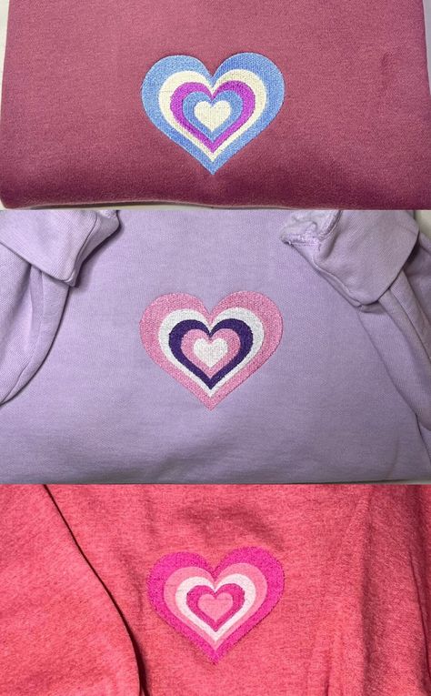 Excited to share this item from my #etsy shop: Embroidered Multicolor Heart Cute Sweatshirt, Trendy Embroidery Valentines Day Tee Shirt Tshirt Embroidery Design, Embroidery Valentine, Tshirt Embroidery, Trendy Embroidery, Sweatshirt Embroidery, Embroidery Hearts, Embroidered Shirts, Sweatshirt Trendy, Disneyland Trip