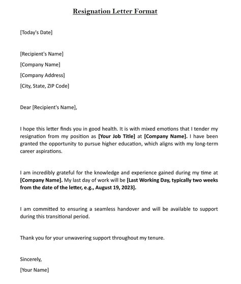 Resignation Letter Format [Today’s Date] [Recipient’s Name] [Company Name] [Company Address] [City, State, ZIP Code] ... Read moreResignation Letter Template (Download in Word) The post Resignation Letter Template (Download in Word) appeared first on TechGuruPlus.com. Professional Resignation Letter, Mom Template, Resignation Letter Format, Resignation Letter Template, Resignation Template, Short Resignation Letter, Job Resignation Letter, A Formal Letter, Resignation Letter Sample