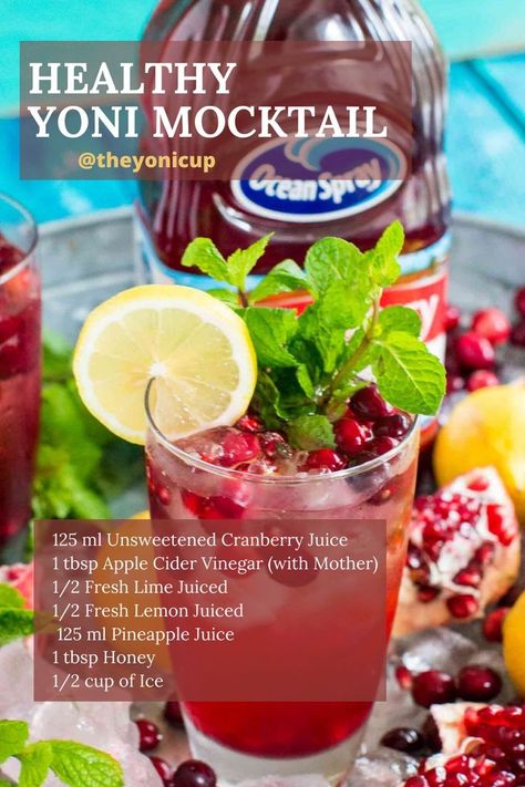 Healthy Mocktail, Healthy Vag, Drink Apple Cider Vinegar, 10 Pounds In 10 Days, Unsweetened Cranberry Juice, Healthy Water Drinks, Healthy Juice Drinks, Juicer Recipes, Healthy Drinks Smoothies