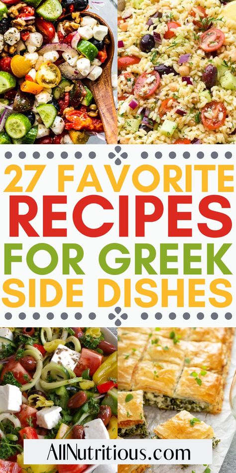 Complete your weeknight dinner with one of these delicious Greek side dishes. There are so many easy recipes that will complement your meal. You won’t be lost for ideas with these side dish ideas. Lamb Side Dishes, Greek Side Dishes, Lemon Kale Salad, East Recipes, Greek Menu, Side Dish Ideas, Hawaiian Desserts, Party Side Dishes, Greek Dinners